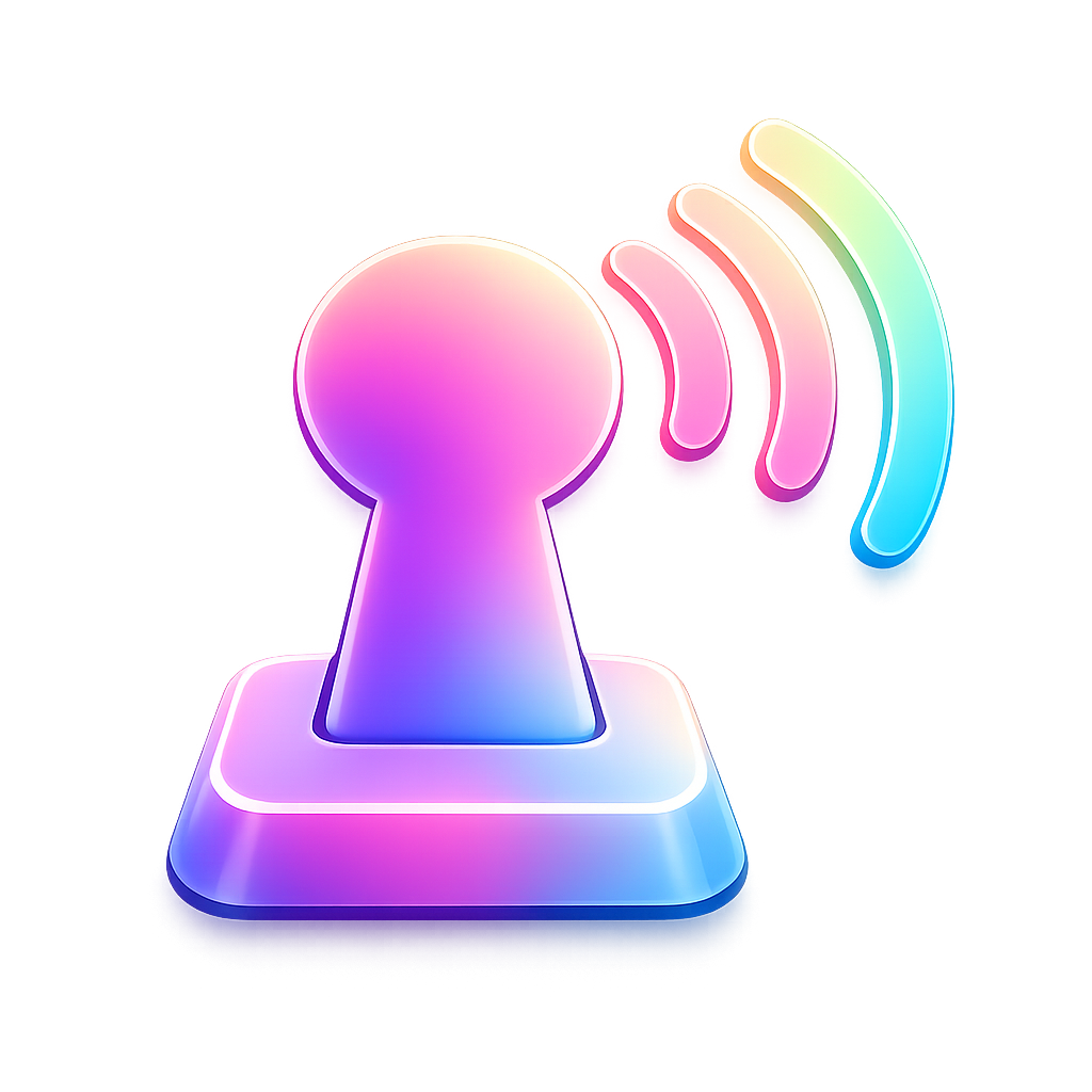 KeySpeak - a glowing keyhole with sound waves